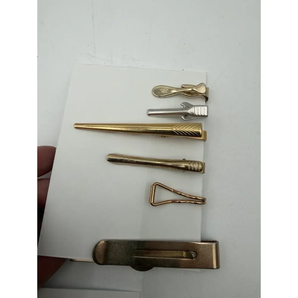 Vintage Lot 60+ Tie Clip/ Tie Pin Signed Anson Hicock Swank Gold Silver Tone